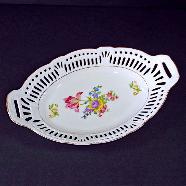 Bavaria US Zone Reticulated Porcelain Bread Tray Bowl Clearance