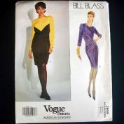 Vogue Bill Blass Draped Waist Dress Sewing Pattern Uncut Clearance