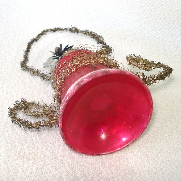 Antique Wire Wrap Glass Bell Christmas Ornament Clearance #5