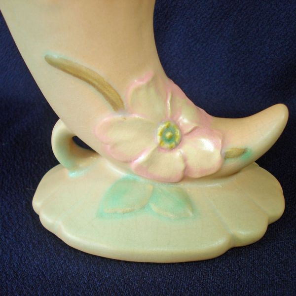 Weller Pottery Wild Rose Cornucopia Vase #3