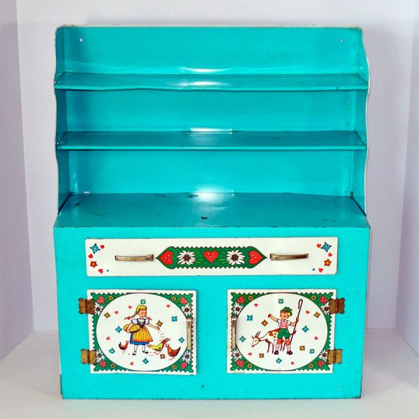 Wolverine Dutch Kids Tin Litho Play Cabinet Hutch
