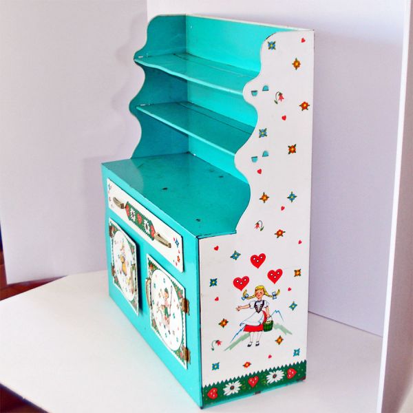 Wolverine Dutch Kids Tin Litho Play Cabinet Hutch #3