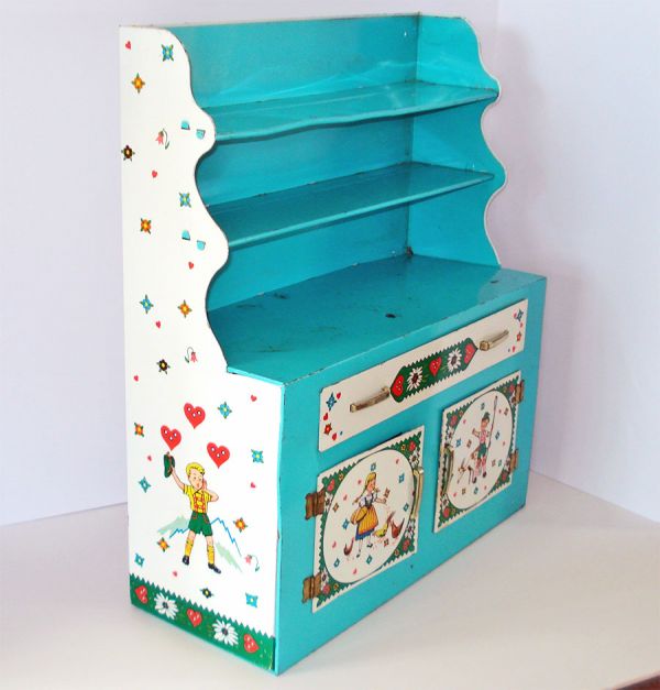 Wolverine Dutch Kids Tin Litho Play Cabinet Hutch #4